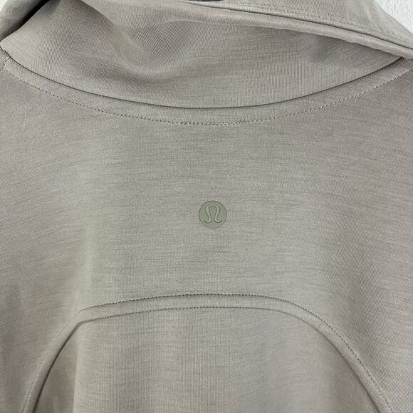 Lululemon Size 8 Brushed Softstreme Half Zip Coo Pullover Oversized Brushed Oak - Picture 5 of 8